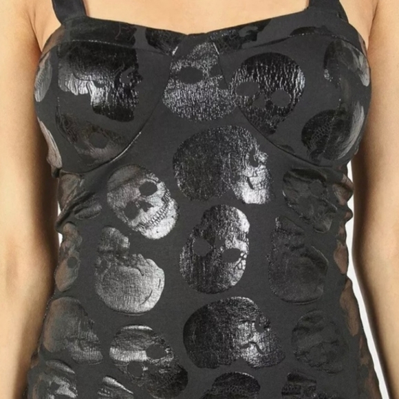 IRON FIST SKULLZ MINI DRESS BLACK NEW!! Party dress actress dancer occasion - Picture 4 of 5
